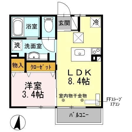 ★D-room★インターネットWi-Fi無料★ヴィルポートII